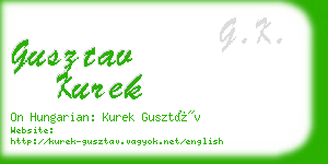 gusztav kurek business card